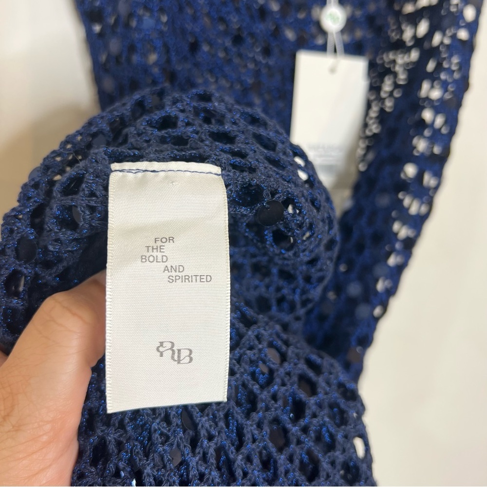 Rat and Boa Lupita glittering sequin crocheted blue maxi dress size S/M NEW! NWT - Picture 8 of 12